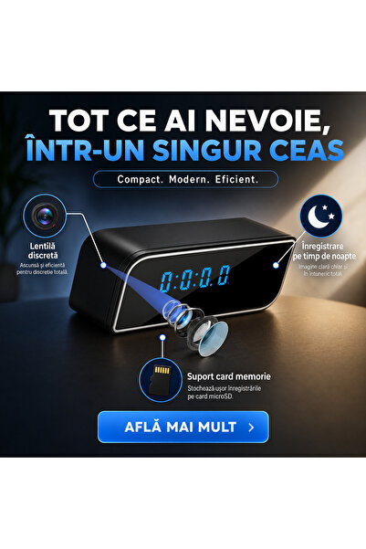 OEM Camera WI-FI ascunsa in ceas desteptator (RO-V01)