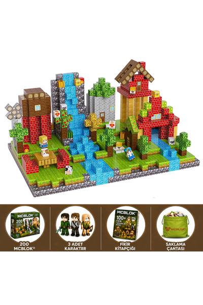 McBlok Minecraft Manyetik Orman Temalı Blok Oyuncak - 200 Parça