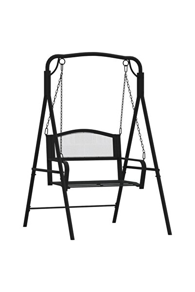 vidaxl Rocking bench, black, 124 cm, steel