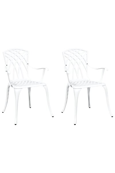 vidaxl Scaun pentru Grădină 2 pcs Alb 53 x 51 x 88,5cm Aluminiu