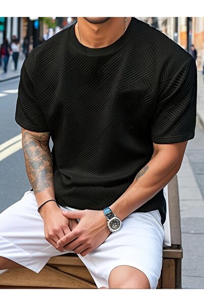 bolivia's Men's Solid Color Summer Simple Fashion Casual Top, Crew Neck T-Shi...
