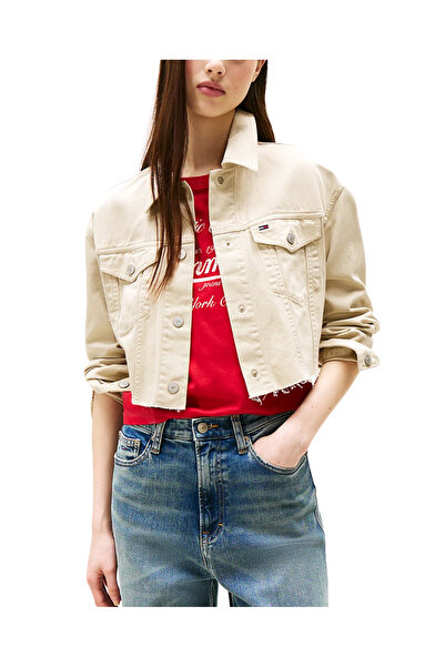 Tommy Hilfiger Γυναικείο Τζιν Μπουφάν Μπεζ Tommy Jeans DW0DW21431-RBV