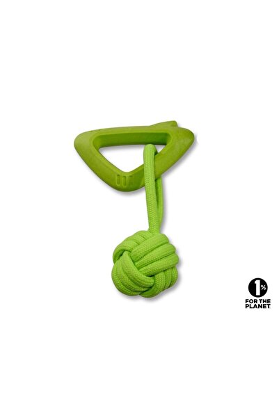 VADIGRAN Παιχνίδι Καουτσούκ TPR Τρίγωνο με Σχοινί Πράσινο 25cm 200gr