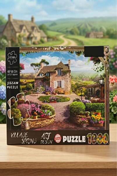 Tıfıl Toys 1000 Piece Village Spring Scenery Design Puzzle 48X68Cm Educationa...