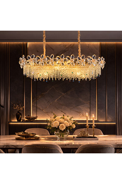 Alessandro DESIGN Candelabru Cristal 20xE14, BLOSSOM Imperio 100x40cm, Auriu ...