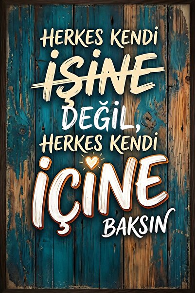 Hayal Poster herkes kendi işine Retro Ahşap Poster 20x30
