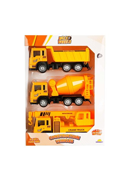Maxx Wheels Set 3 vehicule de constructie, Maxx Wheels, Galben