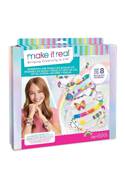 Make It Real Set de bijuterii Diy curcubeu si perle, Make It Real, 598 piese