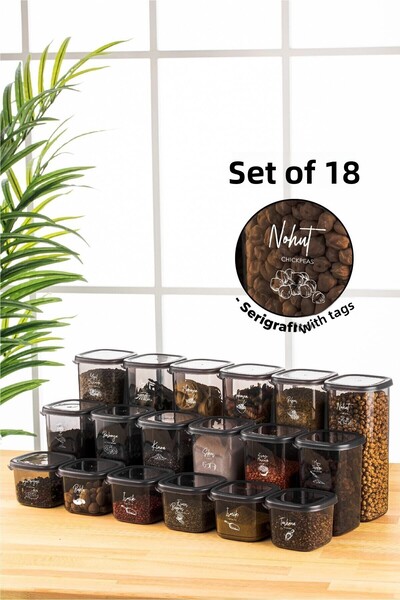Mira Home 18-piece container, screen-printed label, 6x (0.55 liters, 1.2 lite...