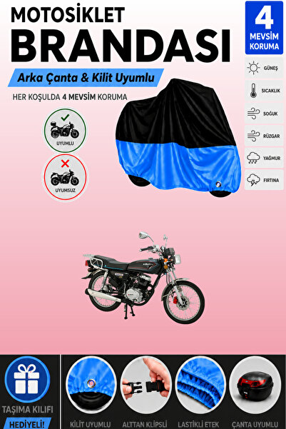 Cemku Double Black Top - Blue Bottom, Rear Bag Compatible Abush Cga 100I Moto...
