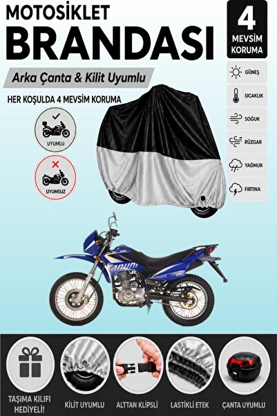Cemku Double Black Top - Gray Bottom, Rear Bag Compatible Kanuni Enduro 200 M...