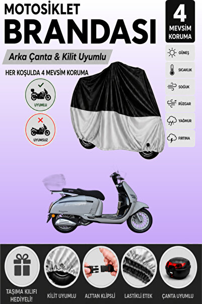 Cemku Double Black Top - Gray Bottom, Rear Bag Compatible Yuki Risotto 125 Mo...