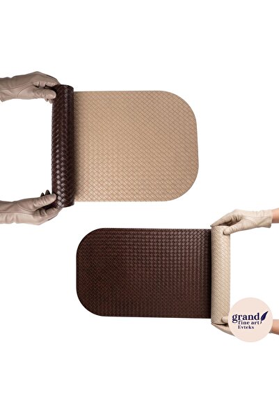Grand Fine Art 1 Piece Leather Mini Runner-Keyboard Mat-Table Mat-Desk Mat -M...