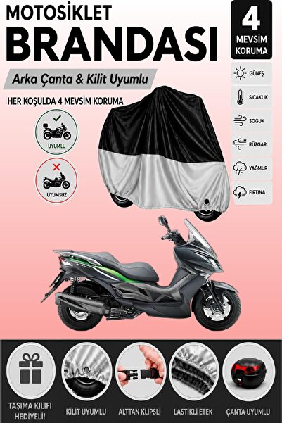 Cemku Double Black Top - Gray Bottom, Rear Bag Compatible Kawasaki J 300 Moto...