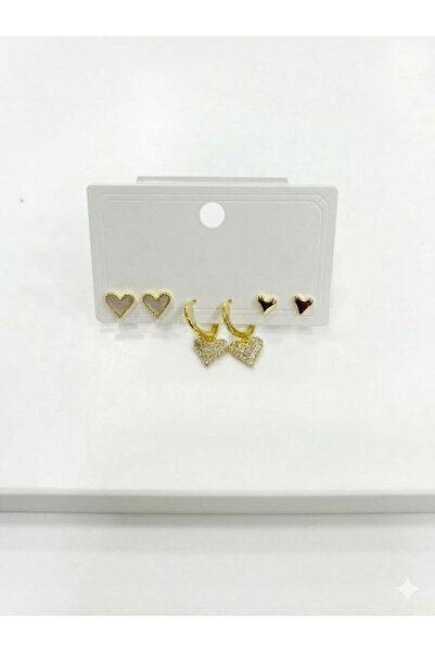 atastore2017 Six-Piece Earrings with Dangling Heart Detail