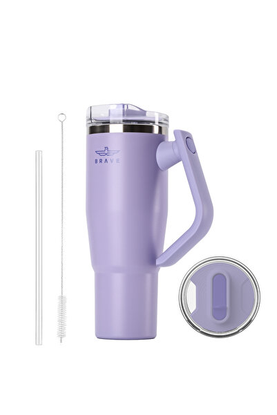 Brave Temp Guard Vacuum Insulated Travel Mug – 180° Rotating Handle, 24H Cold...