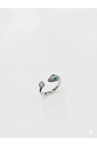 Mestore Green Eyed Snake Detailed Ring