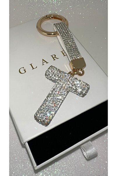 GLARE JEWELRY CO Luxury Zircon Stone Shiny t Letter Keychain Suitable for Car...