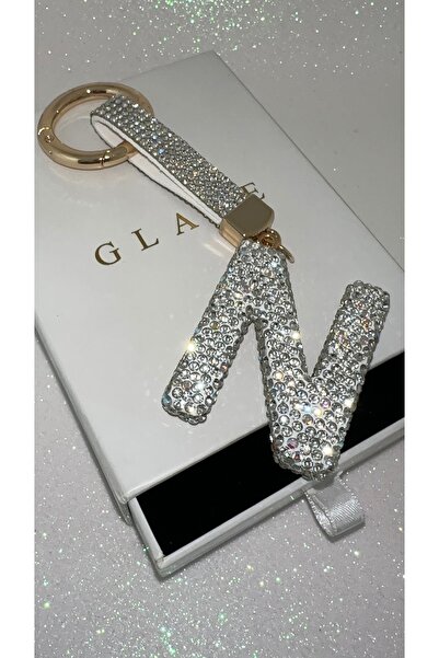 GLARE JEWELRY CO Luxury Zircon Stone Shiny N Letter Keychain Suitable for Car...