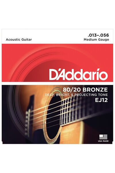 Generic Brand D'Addario EJ12 80/20 Bronze Acoustic Guitar Strings Medium - 13-56
