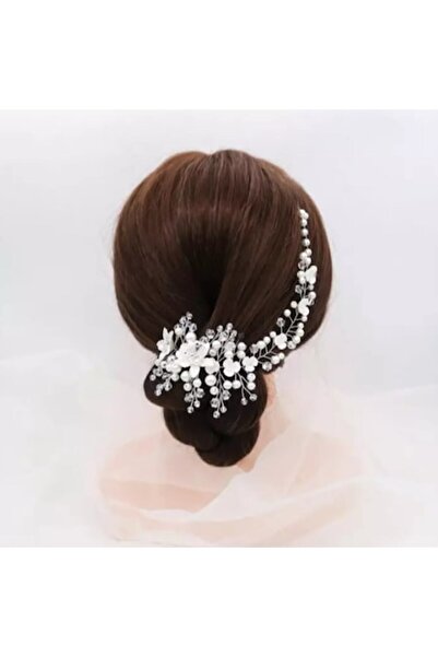 CRM White flower accessory, CRM, bridal hair tiara, 26 cm