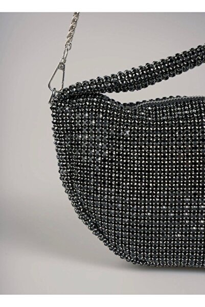 VEYİS USTA Women's Evening Dress Portfolio Bag Silver