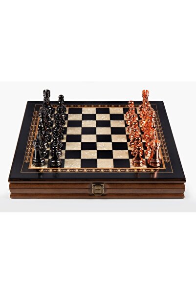 Helena Wood Art Selge Orta Satranç Takımı 35cm - Siyah