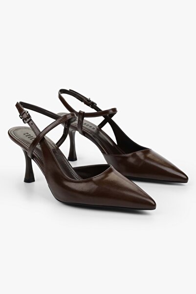 Shoeberry Women's Nella Brown Skin Stiletto