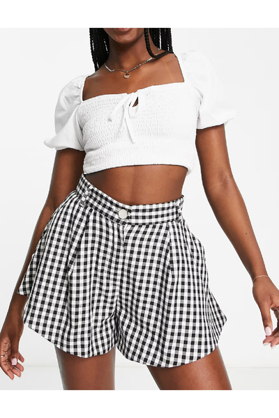 Evendi Pantaloni scurti, Alb/Negru