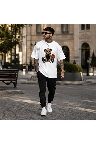 ELZE MODA A Quality Men's Premium Street Style Teddy Bear Oversized T-Shirt