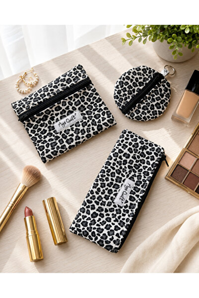 Ays Quilt Set of Three Bag Organizer - Makeup Bag, Pad Bag and Coin Purse
