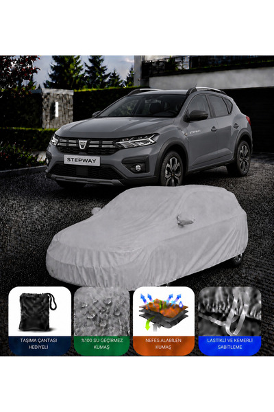 COCEM Dacia Sandero Stepway Uyumlu Premium Araç Brandası Su Geçirmez UV Korum...
