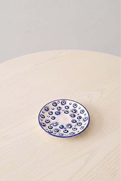 Artiser Handmade Evil Eye Patterned 2-Piece Ceramic Tea Plate