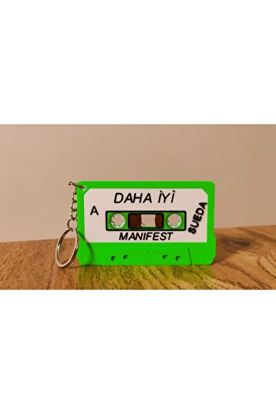 ATOLYETASBAHCE Manifest Retro Kaset Anahtarlık -Sueda-(8.5 cm)