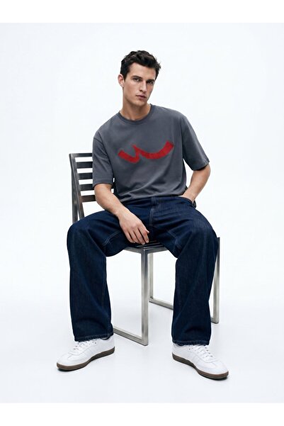 Ltb Logo Printed Anthracite T-Shirt