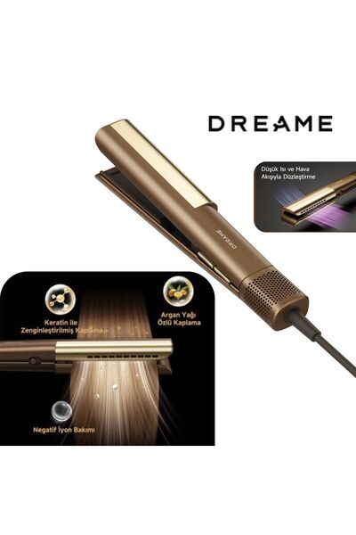 Dreame Aero Straight Altın Premium Şarjlı Saç Düzleştirici, Kablosuz Kullanım...