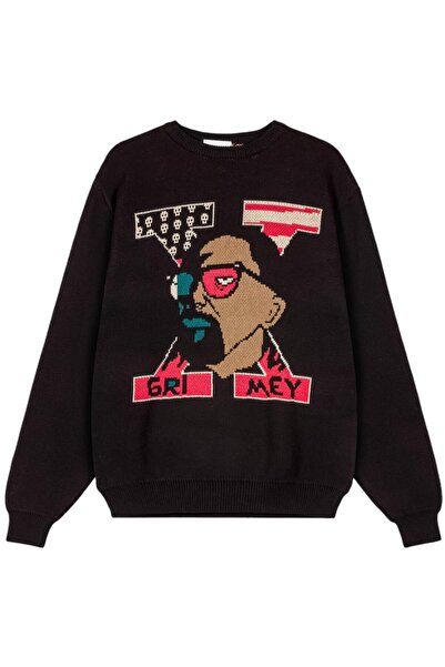 Grimey Mens Knitted Sweater: Voodoo Child The Try Me Knit Sweater L