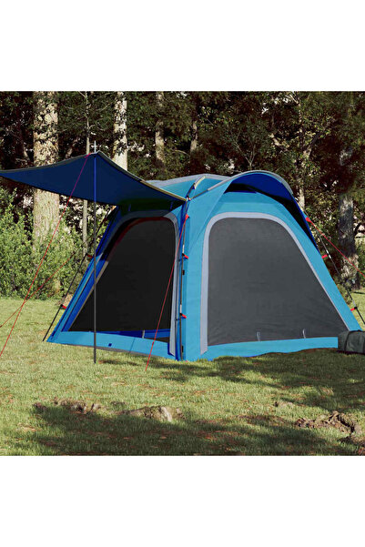 vidaxl Cort camping, 4 persoane, albastru, impermeabil, setare rapida