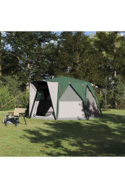 vidaxl Cort pentru 6 persoane cu acoperis Verde 425 x 396 x 222 cm