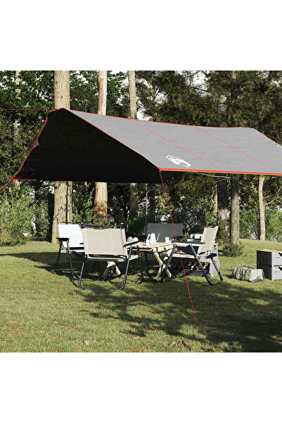 vidaxl Prelata de camping, gri si portocaliu, 420x440 cm, impermeabila