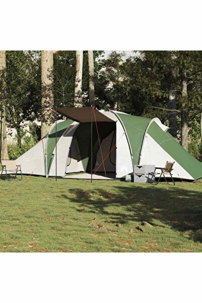vidaxl Cort de camping cupola pentru 6 persoane, verde, impermeabil
