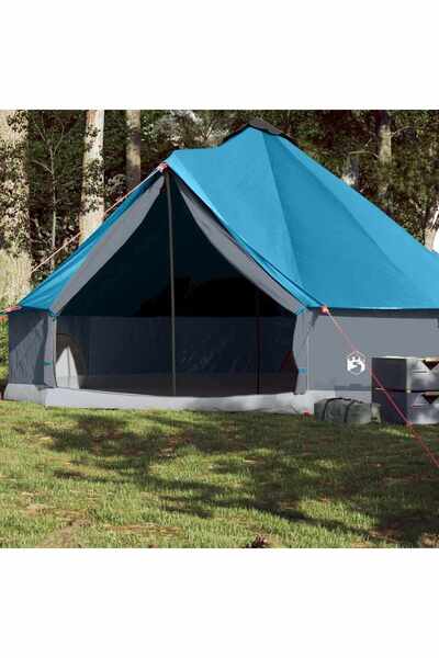 vidaxl Cort de familie Tipi pentru 8 persoane, albastru, impermeabil