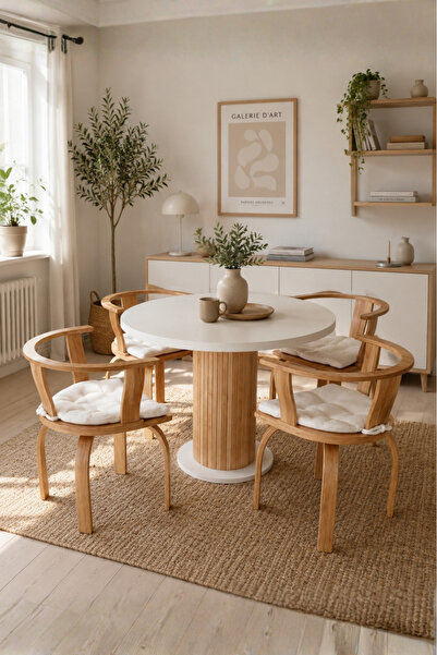 weltwood 4 Kişilik Bohem Masa ve 4 Berlin Sandalye seti | %100 MDF | %100 Kay...