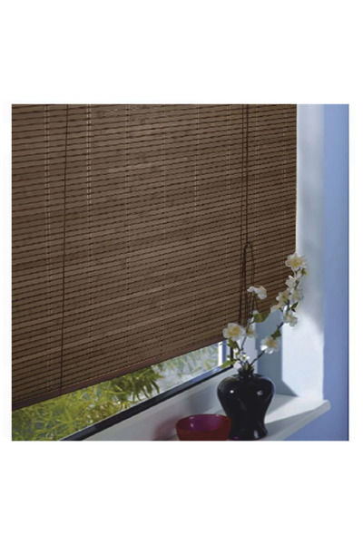 JMB Jaluzea din Bambus Maro Inchis pentru Fereastra 90x180cm