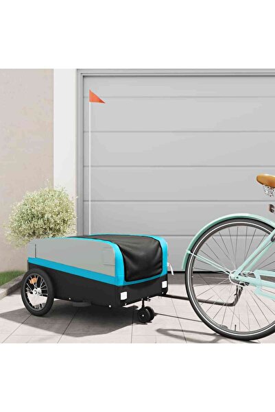 vidaxl Remorcă pentru biciclete, negru și albastru, 45 kg, fier