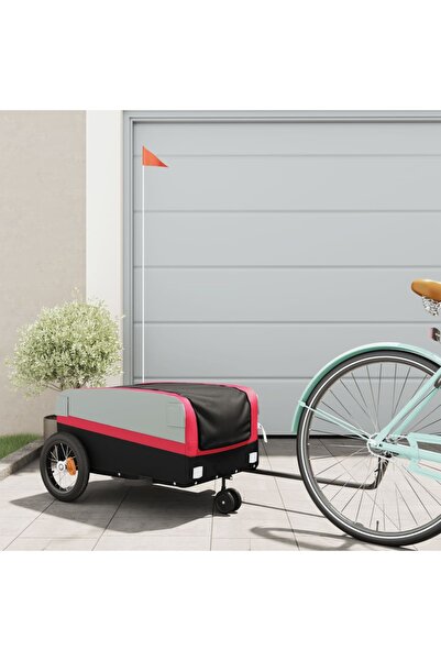vidaxl Bicycle trailer, black and red, 30 kg, iron