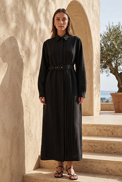 Nuss Mobile Belt with Pleated Detail 2050 Black