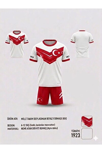 sonvadi Türkiye Çocuk Futbol Forması Takımı Özel Tasarım 2'Li Set Forma+ Shor...
