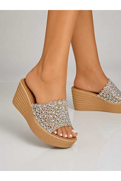 LEYDİ SHOES Su Peri̇si̇ Filled Stone-Embellished Slippers