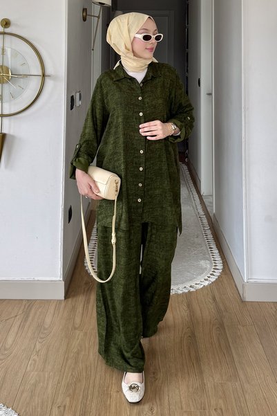 SaklıButik Estonia Washable Patterned Viscose Set